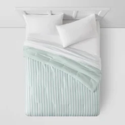Microfiber Reversible Stripe Comforter Mint Green - Room Essentials™ -Room Essentials GUEST 42587d4b b541 47ee b41f 96f9590cdb79