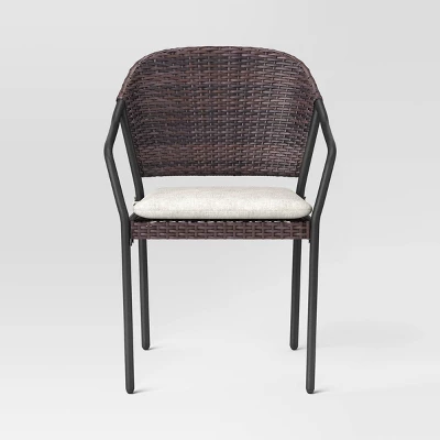 3pc Wicker Bistro Set With Cushions - Dark Brown - Room Essentials™ 5 3pc Wicker Bistro Set With Cushions - Dark Brown - Room Essentials™ - Image 3