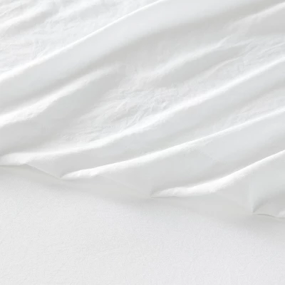 Queen Garment Washed Microfiber Solid Sheet Set White - Room Essentials™ 4 Queen Garment Washed Microfiber Solid Sheet Set White - Room Essentials™ - Image 2