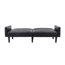 Faux Leather Futon Sofa With Arms Black - Room Essentials™ -Room Essentials GUEST ba224cac c288 4be2 8a15 ca6bca81424e